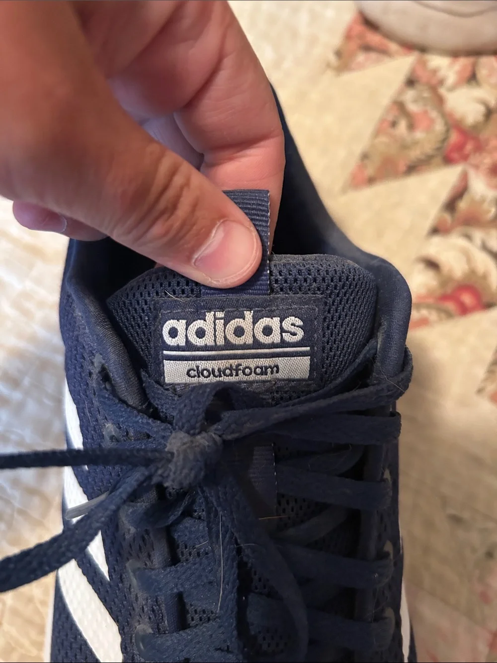 adidas Navy and White Athletic Running Shoes 9.5